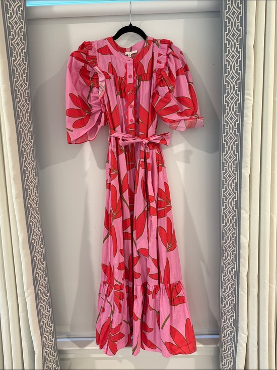 Karlie Dresses & Skirts - Karlie Pink Maxi Dress with Bold Red Floral Print